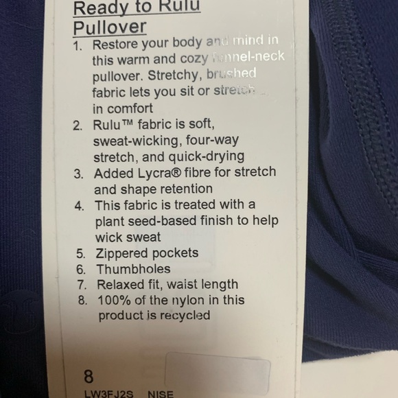 Lululemon Ready To Rulu Pullover in Night Sea - Picture 4 of 6